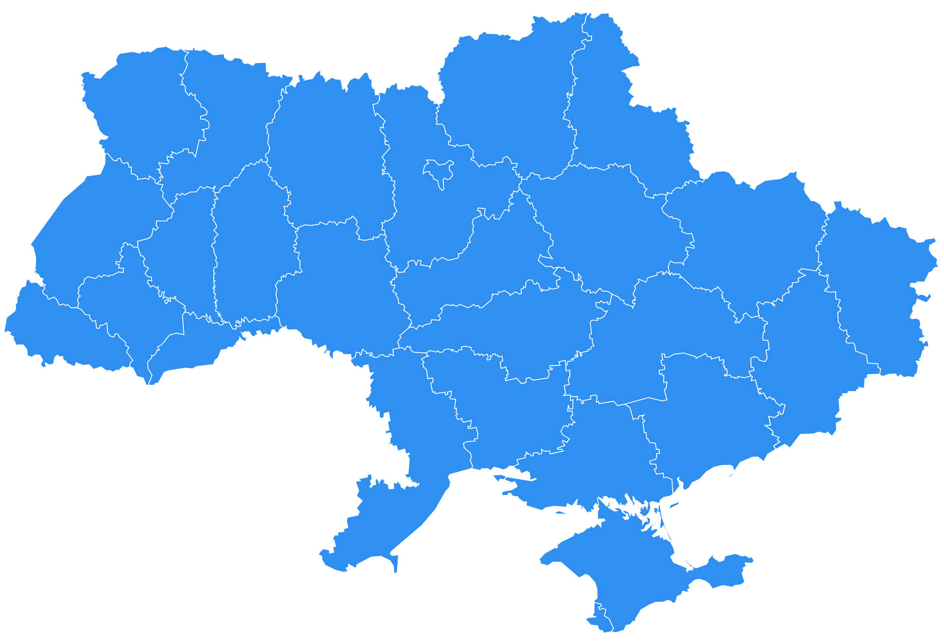 Beyaz Arka Plan Üzerinde Vektör Ukrayna Haritası